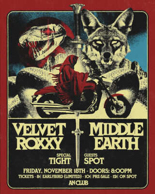 MIDDLE EARTH – VELVET ROXXY – TIGHT SPOT | 15.11.2024 @ AN CLUB